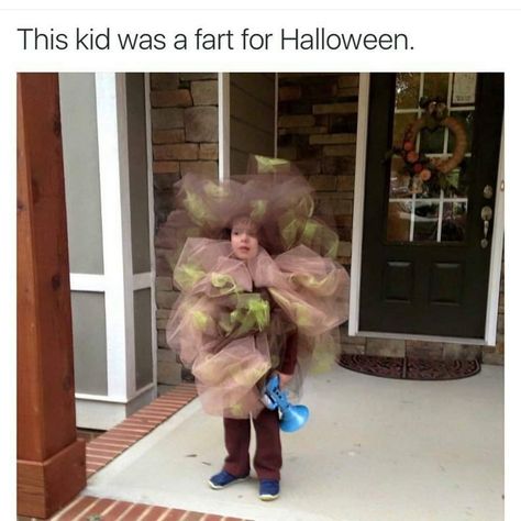 Fart Costume, Funny Kid Costumes, Halloween Costumes To Make, Clever Halloween, Clever Halloween Costumes, Homemade Costume, Homemade Halloween Costumes, Diy Halloween Costumes Easy, Homemade Costumes