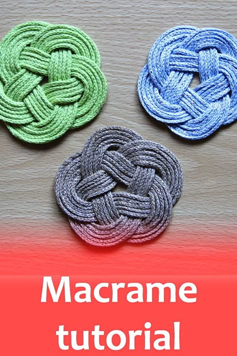 Macrame Coasters Tutorial, Coaster Macrame, Celtic Knot Tutorial, Round Macrame, Simpul Makrame, Macrame Coasters, Tutorial Macramé, Shell Ideas, Free Macrame Patterns