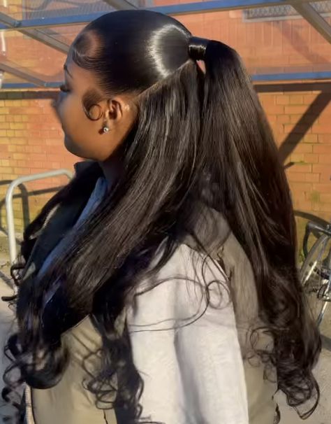 Half Up Half Down With Weave Black Women, Half Up Half Down Hair Black Women Wuick Weave, Half Up Half Down Hair Quick Weave Straight, Half Up Half Down Body Wave Sew In, Sew Ins Half Up Half Down, Half Up Half Down Hair Leave Out, Up And Down Hairstyles Weave Straight, Half Uo Half Down Quickweave, Half Half Down Hairstyles