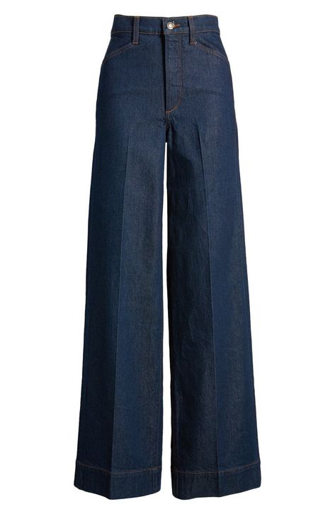 Wash Out Jeans, Wide Leg Dark Jeans, Dark Wide Leg Jeans, Jean Trousers Outfit, Clothes Preppy, Capsule Wardrobe Casual, High Waisted Wide Leg Jeans, High Wasted Jeans, High Waist Wide Leg Jeans