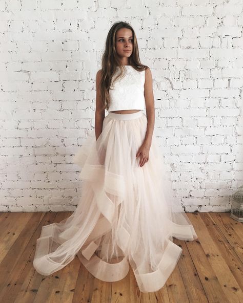 Unique Two Piece Wedding Dress, Bridal Separates ,Crop Top Dress, Wedding Dress Separates from Boom Blush Wedding Dress Separates, 2 Piece Wedding Dress, Crop Top Wedding Dress, Two Piece Wedding Dress, Bridal Separates, Prom Dresses Two Piece, Top Wedding Dresses, Crop Top Dress, Piece Prom Dress