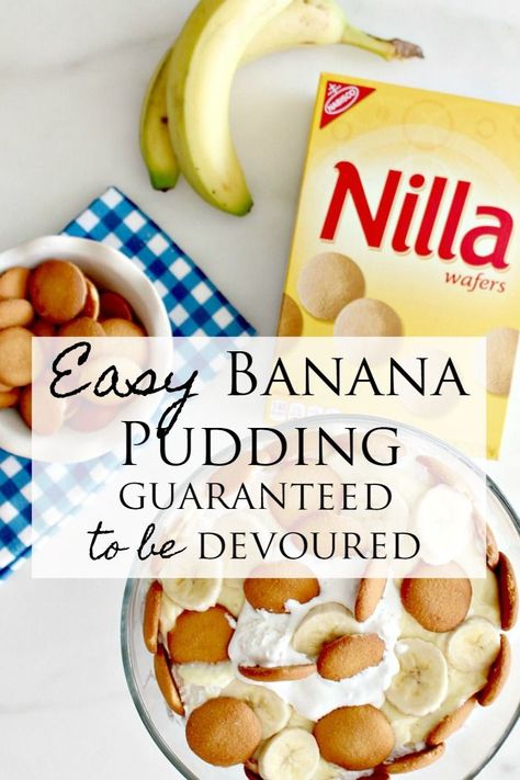 Puding Pisang, Pudding Recept, Easy Banana Pudding Recipe, Homemade Banana Pudding Recipe, Keto Pudding, Banana Pudding Desserts, Easy Banana Pudding, No Bake Banana Pudding, Southern Banana Pudding