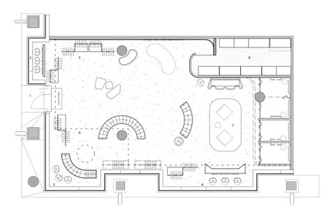 Gallery of Camilla & Marc Calile Hotel Store / Akin Atelier - 12 Boutique Floor Plan, Calile Hotel, Boutique Layout, Retail Store Layout, Store Plan, Shoe Store Design, Retail Store Interior Design, Clothing Store Interior, Clothing Store Design