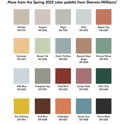 Sherwin Williams Southwest Paint Colors, Southwest Paint Colors, Arizona Aesthetic, Colonial House Exteriors, Southwest Colors, Paint Palettes, Cottage Painting, Sherwin Williams Colors, Spring Color Palette