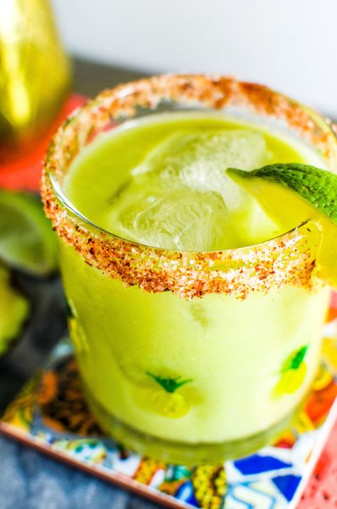 A delish avocado margarita recipe to enjoy on a patio in the summer. #margarita #avocado #cocktail Avocado Cocktail, Avocado Margarita, Cocktail Recipes Tequila, Cocktail Recipes For A Crowd, Margarita Recipe, Margarita Recipes, Alcohol Drink Recipes, Summer Swim, Avocado Recipes