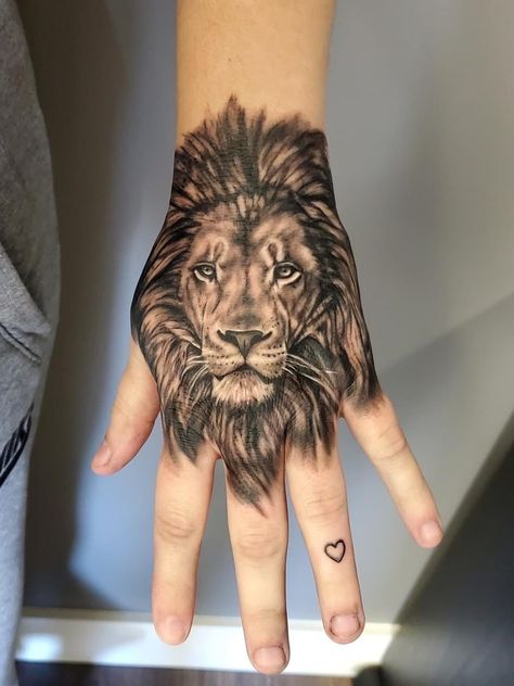 Lion Hand Tattoo Men, Hand Tattoo Cover Up, Tiger Hand Tattoo, Lion Hand Tattoo, Full Hand Tattoo, Tattoo Design For Hand, Rose Tattoo Sleeve, Black Tattoo Cover Up, Mens Lion Tattoo