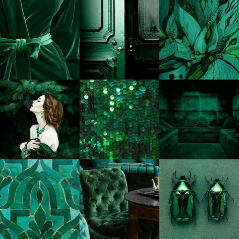 'Emerald green' mood board by The Vintage Palace on Pinterest Emerald Asethic, Pthalo Green Color Palette, Emerald Mood Board, Emerald Green Mood Board, Green Color Mood Board, Dark Green Mood Board, Emerald Green Branding, Emerald Green Asthetics, Emerald Green And Gold Aesthetic