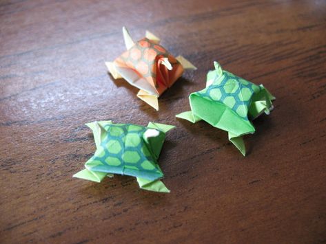 Origami Tortoise, Origami Octopus, Origami Guide, Origami Turtle, Origami Animal, Origami Ball, Origami And Kirigami, Paper Things, Origami Butterfly