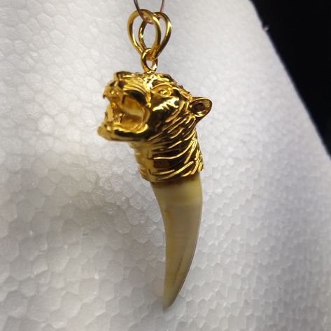 Chain Lockets For Men, Gold Mens Rings, Glittery Jewelry, Nail Gold, Gold Pendants For Men, Ivory Jewelry, Tusk Pendant, Tiger Claw, Tiger Tooth