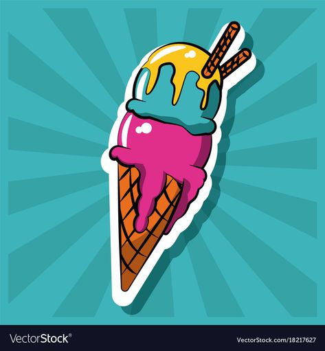 Art Ice Cream, Ice Cream Pops, Gcse Art, Middle School Art, Illustration Graphic Design, Art Icon, Ice Cream Cone, Art Plastique, Art School