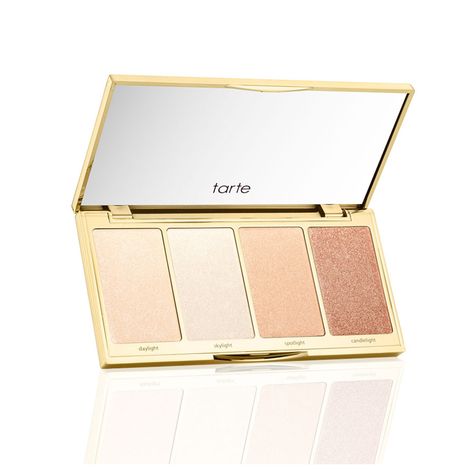 Tarte's second volume of its three-shade highlighting palette has universally flattering shades, so that we could all look lit, regardless of our skin color. Tarte Highlighter, Skin Highlighter, Cheap Skin Care Products, Tarte Cosmetics, Makeup Must Haves, Highlighter Palette, Tarte Makeup, Kat Von D, Makeup Goals