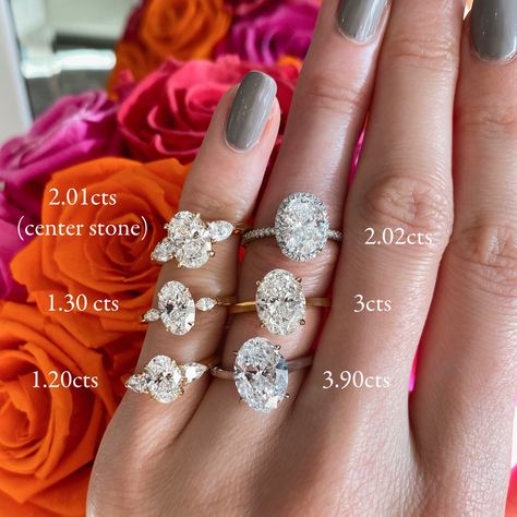 Diamond Carat Size Chart, Carat Size Guide, Carat Size Chart, Diamond Carat Size, Oval Cut Diamond Engagement Ring, Jewellery Board, Oval Diamond Ring, Ring Settings, Oval Diamond Engagement Ring