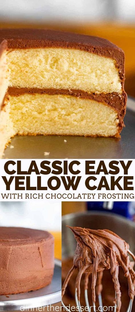 Homemade Yellow Cake, Yellow Cake Mix Recipes, Yellow Butter Cake, Moist Yellow Cakes, Yellow Cake Recipe, Butter Cake Recipe, Cake Recipes From Scratch, Homemade Cake Recipes, Sugar Eggs