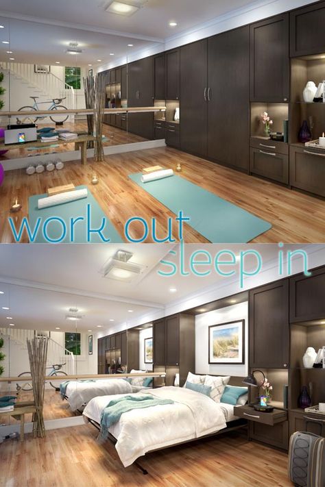 Gym And Guest Room Combo, Extra Bedroom Ideas, Murphy Bed Ikea, Workout Room Home, Add A Room, Murphy Wall Beds, Modern Murphy Beds, Gym Room At Home, Murphy Bed Plans