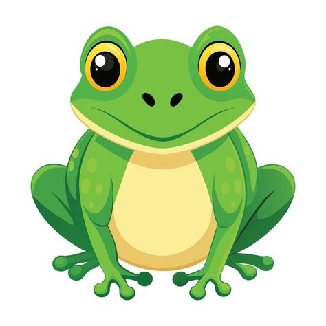 A green frog on white background Weird Frog, Frog Images, Frog Vector, Frog Icon, Frog Clipart, Green Frog, Heart Tree, Cityscape Photos, Logo Banners