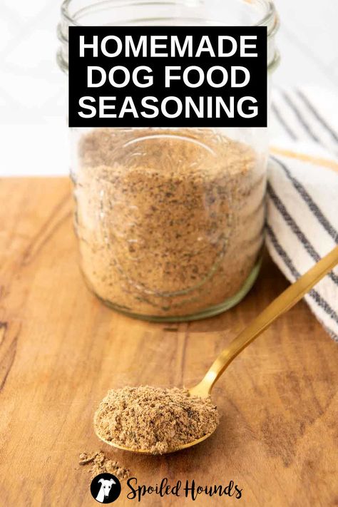 This Homemade Dog Food Seasoning is loaded with flavor and beneficial nutrients. Sprinkle this healthy DIY mix on your pup’s food or use it when making dog treats. Get the easy recipe and find out how to make the best seasoning for dog food with freeze dried liver and herbs. Dog Food Seasoning Diy, Heart Healthy Dog Food Recipes, Homemade Kibble Dog Food, Make Dog Food Homemade, Seasoning For Dog Food, Dog Bubbles Recipe, Diy Dog Supplements, Spices Safe For Dogs, Homemade Dog Food Storage