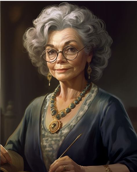 Morally Grey Female Characters, Old Lady Character Art, Old Woman Character Design, Female Character Portrait, Older Woman Art, Female Professor, Witch Characters, Mother Art, World Of Darkness