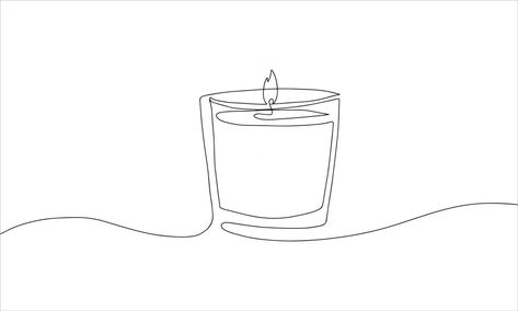 Candle Images Simple, Candle Aesthetic Drawing, Candle Graphic Design Illustration, Candle Illustration Drawing, Candle White Background, Candle Outline, Candle Line Art, Aesthetic Art Anime, Candle Art Drawing