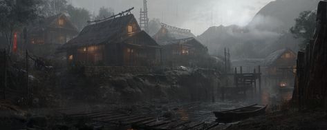 Japanese Village Concept Art, Ghost Of Tsushima Background, Ghost Of Tsushima Black And White, Japan Location, Ghost Of Tsushima Landscape, Ghost Of Tsushima Village, Ghost Of Tsushima Screenshots, Japan Village, Japanese Village