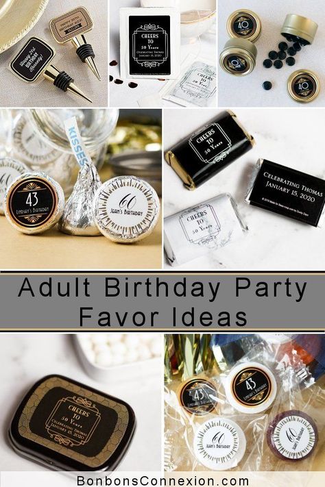 Adult birthday party favors make for a thoughtful way to thank your guests for attending your event. Get inspired by our specially hand picked favorites and awe your guests with an outstanding party gift! BonbonsConnexion.com #AdultBirthdayPartyFavors #BirthdayPartyGiftsForGuests #ThankYouGiftsForBirthdayParty 60th Birthday Giveaways Ideas, 65th Birthday Party Favors, Men Party Favors, Personalized Tea Bags, Tea Bag Favors, Adult Birthday Party Favors, Birthday Giveaways, Party Favors For Adults, 65th Birthday