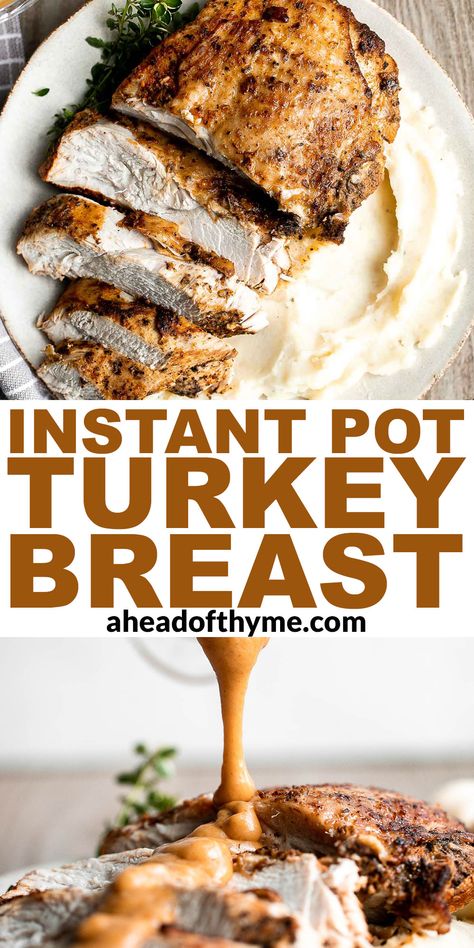 Instant Pot Turkey Breast Moist Turkey Breast, Instant Pot Turkey Breast, Pressure Cooker Turkey, Seasoned Turkey, Instant Pot Turkey, Moist Turkey, Easy Turkey Recipes, Juicy Turkey, Slow Cooker Turkey Breast