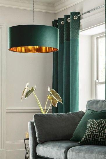 Dark Green Living Room, Bedroom 2024, Green Lamp Shade, Lounge Ideas, Ceiling Lamps, Pendant Lamp Shade, Living Room Green, Bedroom Green, Boho Living