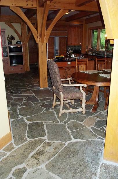 Slate Stone - Natural Stone Slate Patio Ideas, Slate Patio, Slate Tile Floor, Kitchen Floors, Outdoor Patio Diy, Stucco Exterior, Natural Stone Flooring, Patio Style, Slate Flooring