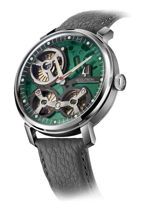 Bulova unveils New Accutron Spaceview 2020 - Accutron Spaceview, Bulova Accutron, Brown Watches, Humidor, Warm Yellow, Save Power, Watch For Men, Ring Light, Green Accents