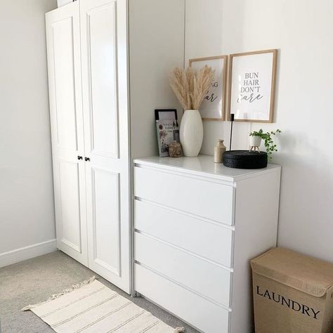 White Room Wardrobe, Ikea Wardrobe Freestanding, Sliding Door Wardrobe Ikea, Bedroom Wardrobe Ideas Small Room, Bedroom Decor With Wardrobe, Cute Wardrobe Furniture, Small Bedroom Storage Ideas Space Saving, Ikea White Bedroom, Cabinet Ideas Bedroom