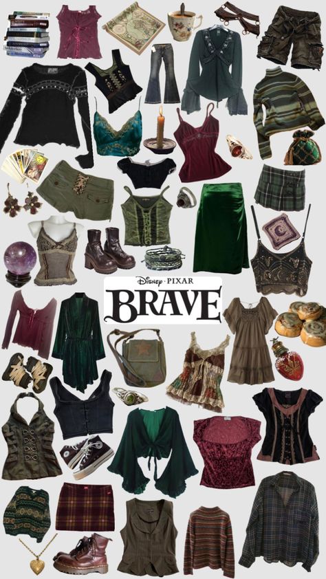 #brave #disney #merida #green #magic #grunge #fancy #movies #disneyaesthetic #disneymovie Merida Inspired Outfits, Merida Outfit, Brave Disney, Brown Jumpers, Disney Merida, Soft Outfits, Find My Style, Merida Brave, Green Magic