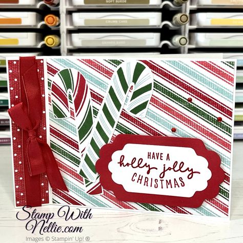 Sweetest Christmas Dsp, Book Fold Card, Candy Cane Cards, Easy Books, Folded Paper, Stampin Up Christmas Cards, Christmas Book, Fold Cards, Cute Candy