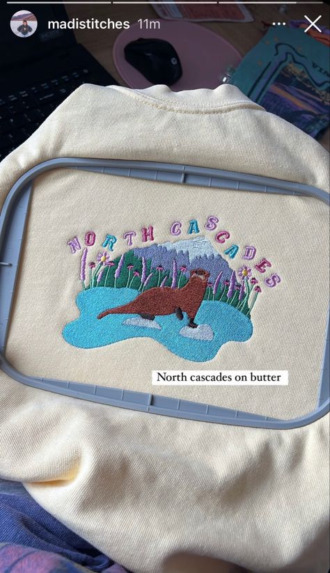 National Park Aesthetic, Embroidery Machine Applique Designs, Aesthetic Small Business, National Park Sweatshirt, Park Aesthetic, Sweatshirt Ideas, Granola Girl Aesthetic, Fall 24, North Cascades