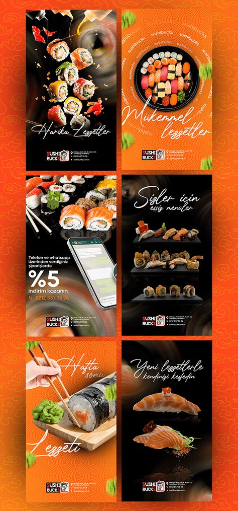 Menu Design Sushi, Sushi Design Ideas, Sushi Social Media Design, Sushi Menu Design Ideas, Sushi Graphic Design, Sushi Menu Design, Sushi Logo Design, Sushi Branding, Sushi Poster