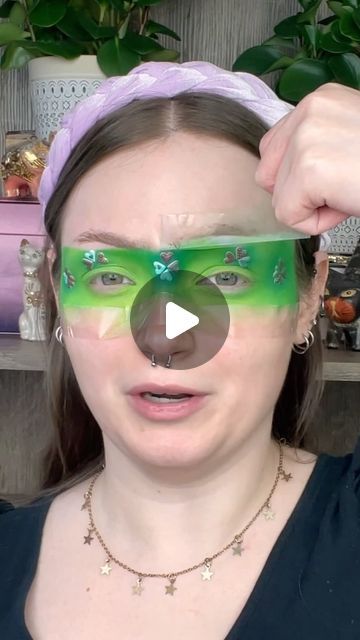 Tape Makeup Trend, Superhero Makeup, Tape Makeup, Makeup Challenge, Rainbow Eyes, Glitter Liner, Makeup Challenges, Green Makeup, Saint Patties