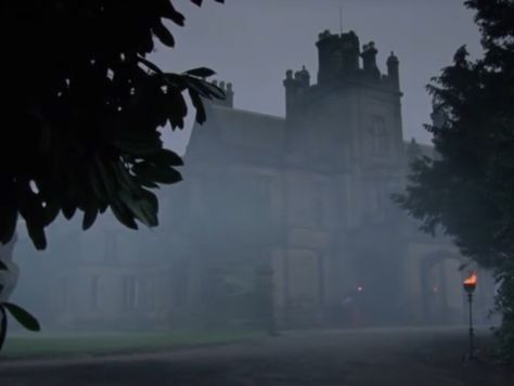 Baskerville Hall, The Hound of the Baskervilles (1988) Hound Of The Baskervilles Aesthetic, The Hound Of The Baskervilles Art, Hound Of Baskerville, Castle Great Hall Aesthetic, Baskerville Hall, The Hound Of The Baskervilles, Hound Of The Baskervilles, Modern Gothic, Jeremy Brett