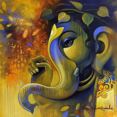 Paint For Beginners, Painting With Acrylic Paint, Ganesha Artwork, Buddha Painting Canvas, Canvas Art Painting Abstract, Indian Mythology, Ganesh Art Paintings, Modern Art Canvas Painting, Buddha Art Painting