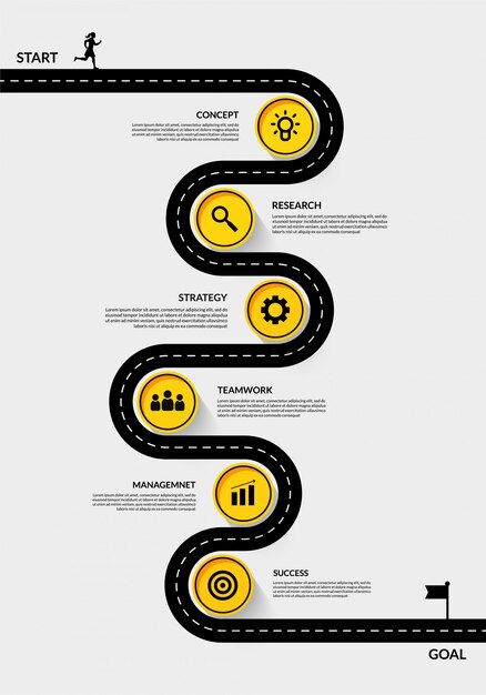 Timeline infographic road map with multi... | Premium Vector #Freepik #vector #infographic #business #technology #template Data Poster Design, Road Map Infographic, Timeline Ideas, Roadmap Infographic, Road Poster, Infographic Layout, Infographic Inspiration, الفن الرقمي, Data Visualization Design