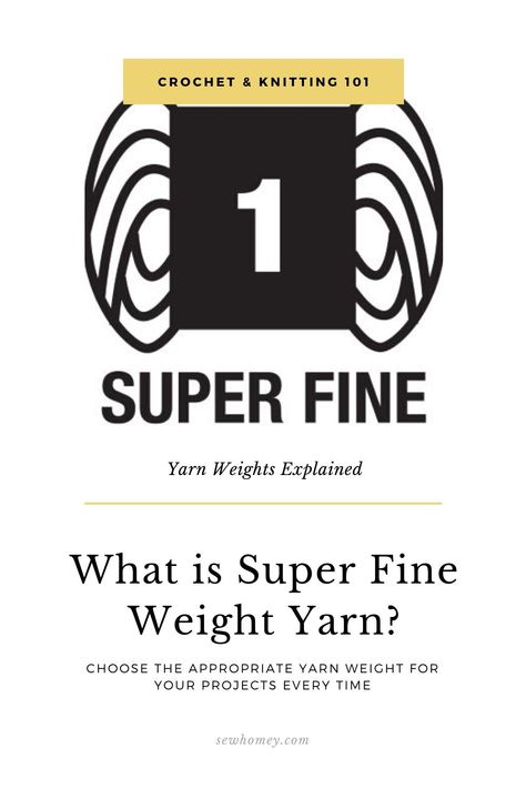 Crochet Projects With Super Fine Yarn, Crochet With Super Fine Yarn, Super Fine Yarn Knitting Patterns, Knitting 101, Yarn Weights, Lace Weight Yarn, Crochet Tips, Yarn Projects, Fine Yarn