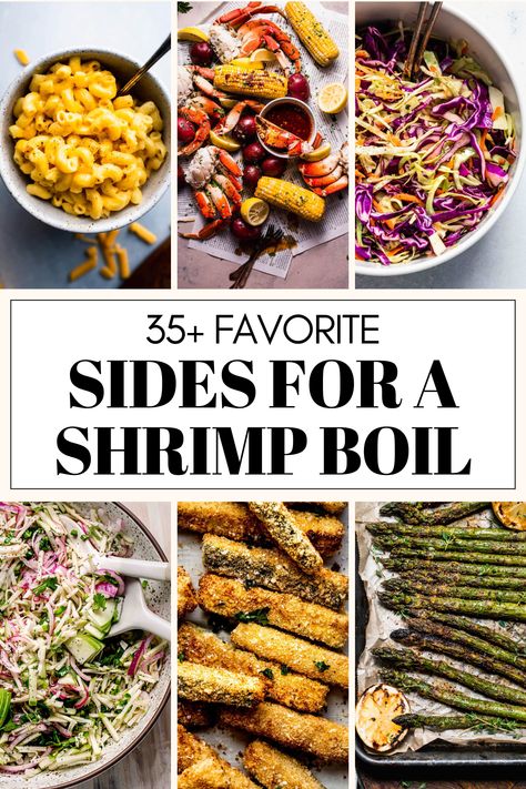 Wondering what the best side dishes for a seafood boil are? I've got you covered with this handy guide of delicious shrimp boil sides. Lobster Boil Side Dishes, Ingredients For Seafood Boil, Shrimp Boil Menu Ideas, Sides For A Crawfish Boil, Side Dishes For Crab Boil, Low Country Boil Side Dishes, Crab Boil Sides Dishes, Low Country Boil Sides Dishes, Seafood Boil Menu Ideas