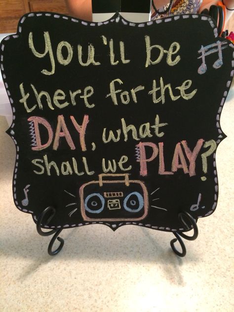 Song request chalk board for engagement parties and bridal showers! #wedding Brunch Themed Engagement Party, Engagement Party Activity Ideas, Engagement Party Ideas Games, Wedding Game Ideas Activities, Funny Bridal Shower Themes, Engagement Party Game Ideas, March Engagement Party, Wedding Shower Games Funny, Engagement Theme Ideas