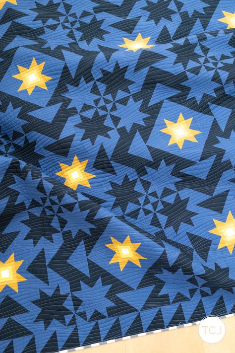 Everett Star Quilt Pattern - PDF – Then Came June Van Gogh Quilt Patterns, Star Quilting Designs, Summer Stars Quilt, Seeing Stars Quilt Pattern, Stretched Star Quilt Pattern, Stretched Stars Quilt Pattern, Ombre Quilts, Sun Quilt, Scandinavian Quilts