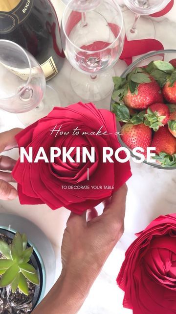 Napkin Folding Flower, Fold Paper Napkins, Creative Napkin Fold, Beautiful Napkin Folding, Christmas Napkin Folding, Fancy Napkin Folding, Easy Napkin Folding, Napkin Rose, Paper Napkin Folding