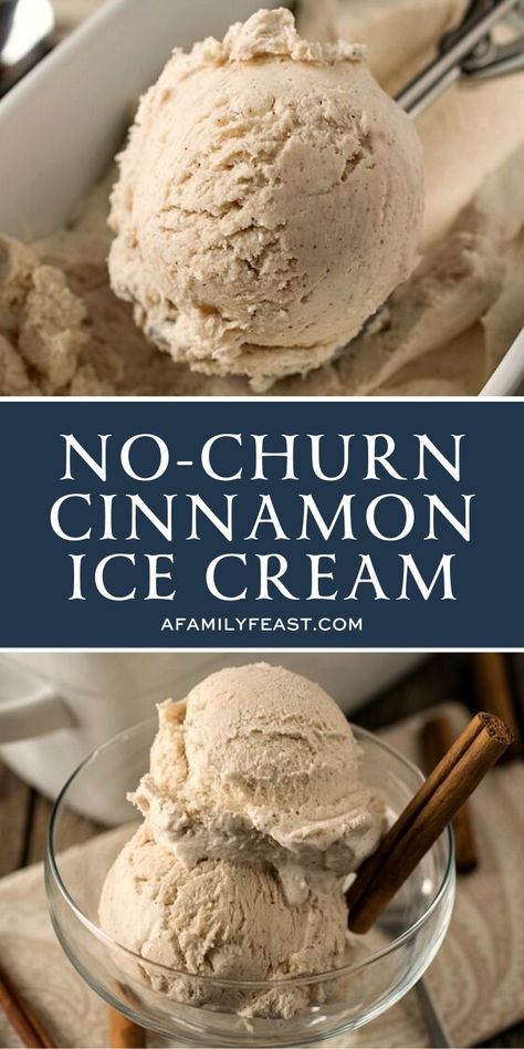 Cinnamon Ice Cream Recipe, Kitchen Swagger, Ice Cream Recipes Machine, Cinnamon Ice Cream, Cream Kitchen, Homemade Ice Cream Recipes, Healthy Food Facts, No Churn Ice Cream, Dessert Dips