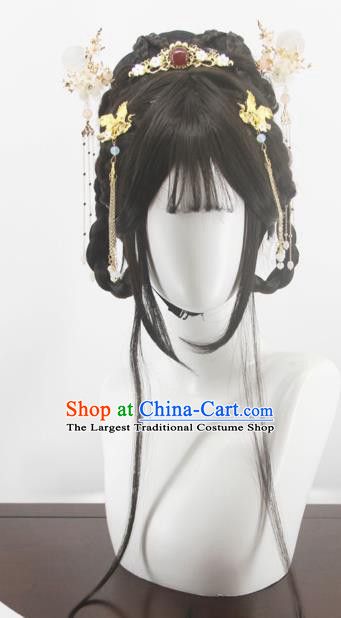 Tang Dynasty Hairstyles, Chinese Hairstyle Traditional, Tang Dynasty Hair, Chinese Traditional Hairstyles, Traditional Chinese Hairstyle, Ancient Chinese Hairstyles, Hanfu Cosplay, Cosplay Fairy, Cosplay Makeup Tutorial