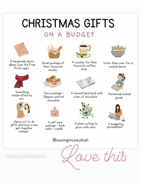 Christmas Gifts On A Budget, Gifts On A Budget, Inexpensive Christmas Gifts, Christmas Prep, Christmas Planning, Gift Inspo, Christmas Feeling, Cadeau Diy, Christmas Inspo