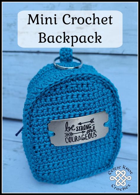 Mini Crochet Backpack - Celtic Knot Crochet Crochet Mini Backpack, Celtic Knot Crochet, Crochet School, Crochet Backpack Pattern, Crochet Scrubbies, Sale Ideas, Crochet Backpack, Mini Crochet, Backpack Free