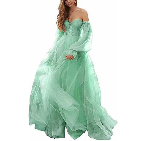 Blake Lively Wore This Dreamy Designer Dress to Celebrate Her 34th Birthday, and You Can Shop Similar Styles for Less Puffy Prom Dresses, Sleeve Prom Dresses, Tulle Maternity Dress, 34th Birthday, Mint Green Dress, Princess Ball Gowns, Tulle Ball Gown, Prom Dresses With Sleeves, Star Dress