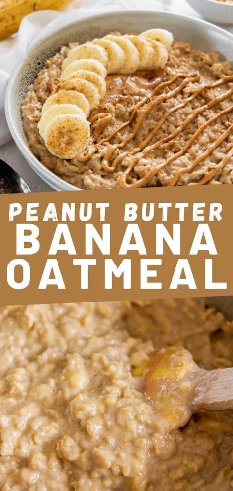 Banana Oatmeal Recipe, Peanut Butter Banana Oatmeal, Healthy Oatmeal Recipes, Breakfast Oatmeal Recipes, Easy Oatmeal, Banana Breakfast, Lost 100 Pounds, Peanut Butter Oatmeal, Healthy Oatmeal