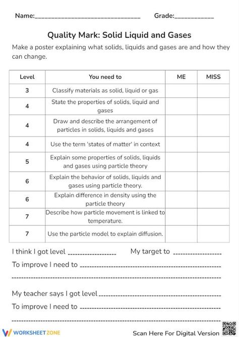 Make a poster to learn about three states of matter: solid, liquid, gas then take this pdf to assess your work. Check it now! #science #solid #liquid #gas #solidliquidgas #statesofmatter #kidsactivities #assessment #changing #study #paper #freeprintable #worksheet #pdf #scienceforkids #scienceworksheets Three States Of Matter, Study Paper, Solids Liquids And Gases, Solid Liquid Gas, Make A Poster, States Of Matter, Science Worksheets, Science For Kids, Printable Paper