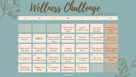 30 Day Wellness Challenge Calendar Ideas | Free & Effective! - ShutEye Challenge Calendar, Wellness Challenge, Becoming A Better You, Calendar Organization, Calendar Ideas, Fun Christmas Crafts, Trouble Sleeping, Sleep Cycle, Productive Day